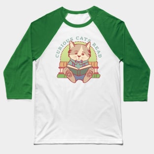 Curious Cats Read Boy Baseball T-Shirt